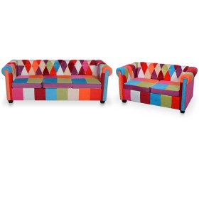 Conjunto de sofás Chesterfield 2 piezas tela de , Sofás - Ref: Foro24-278215, Precio: 844,06 €, Descuento: %