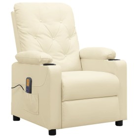 Sillón de masaje de cuero sintético crema