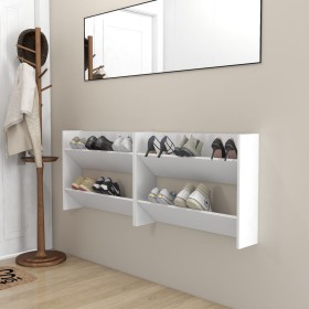 Zapateros de pared 2 uds madera contrachapada blanco 80x18x60cm by , Shoe racks and shoe organizers - Ref: Foro24-806742, Pri...