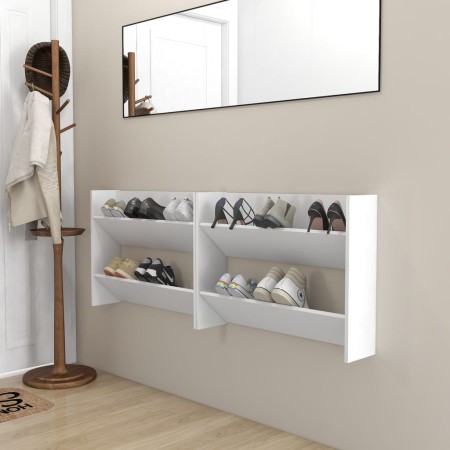 Zapateros de pared 2 uds madera contrachapada blanco 80x18x60cm von , Schuhregale und Schuhorganisatoren - Ref: Foro24-806742...