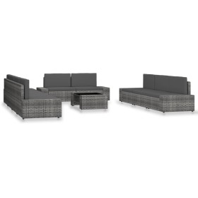 Juego de muebles de jardín 10 piezas ratán sintético gris by , Garden sets - Ref: Foro24-3054607, Price: 984,69 €, Discount: %