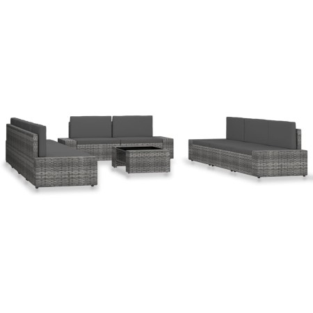 Juego de muebles de jardín 10 piezas ratán sintético gris by , Garden sets - Ref: Foro24-3054607, Price: 984,47 €, Discount: %