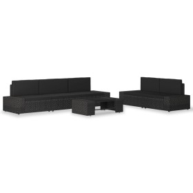 Juego de muebles de jardín 6 piezas ratán sintético negro by , Garden sets - Ref: Foro24-3054576, Price: 529,76 €, Discount: %
