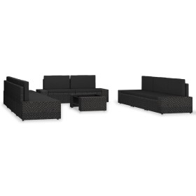 Juego de muebles de jardín 10 piezas ratán sintético negro de , Conjuntos de jardín - Ref: Foro24-3054583, Precio: 999,06 €, ...