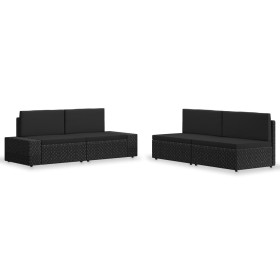 Juego de muebles de jardín 4 piezas ratán sintético negro von , Gartensets - Ref: Foro24-3054581, Preis: 391,11 €, Rabatt: %