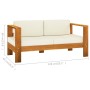 Muebles de jardín 9 pzas cojines blanco crema madera de acacia by , Garden sets - Ref: Foro24-3057942, Price: 1,00 €, Discoun...