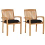 Sillas de jardín 2 uds con cojines madera maciza de teca negro von , Gartenstühle - Ref: Foro24-3063274, Preis: 216,72 €, Rab...