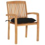 Sillas de jardín 2 uds con cojines madera maciza de teca negro von , Gartenstühle - Ref: Foro24-3063274, Preis: 216,72 €, Rab...
