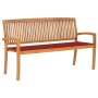 Banco de jardín apilable y cojín madera maciza de teca 159 cm | Foro24.es | Tu tienda online para hogar, jardín y más Foro24.es