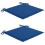 Sillas de jardín 2 uds madera de teca con cojines azul royal by , Garden chairs - Ref: Foro24-3063262, Price: 242,51 €, Disco...