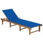 Tumbona plegable con cojín madera maciza de acacia by , Loungers - Ref: Foro24-3064174, Price: 213,41 €, Discount: %