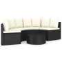 Set de sofás de jardín 5 piezas y cojines ratán sintético negro by , Garden sets - Ref: Foro24-3064908, Price: 430,11 €, Disc...