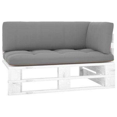 Sofá de jardín esquina de palets madera pino impregnada blanco by , Modular outdoor sofas - Ref: Foro24-3066567, Price: 145,8...