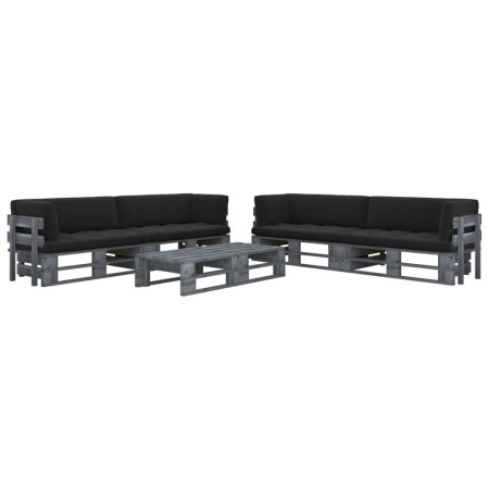 Muebles de palets 6 pzas y cojines madera pino impregnada gris von , Gartensets - Ref: Foro24-3066992, Preis: 657,33 €, Rabat...