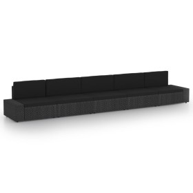 Set de muebles de jardín 5 pzas ratán sintético y cojines negro de , Conjuntos de jardín - Ref: Foro24-3067142, Precio: 522,0...