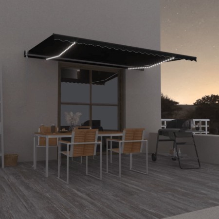 Toldo automático LED sensor de viento gris antracita 500x350 cm de , Toldos - Ref: Foro24-3069234, Precio: 768,31 €