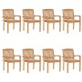 Sillas de jardín apilables 8 uds madera de teca con cojines by , Garden chairs - Ref: Foro24-3073243, Price: 892,82 €, Discou...