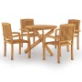 Juego de comedor para jardín 5 piezas madera maciza de teca | Foro24.es | Tu tienda online para hogar, jardín y más Foro24.es
