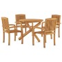 Juego de comedor para jardín 5 piezas madera maciza de teca | Foro24.es | Tu tienda online para hogar, jardín y más Foro24.es