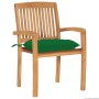 Sillas de jardín apilables 4 uds madera de teca con cojines by , Garden chairs - Ref: Foro24-3073260, Price: 417,96 €, Discou...
