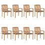 Sillas de jardín apilables 8 uds madera de teca con cojines von , Gartenstühle - Ref: Foro24-3073241, Preis: 907,14 €, Rabatt: %