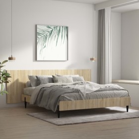 Cabecero pared madera contrachapada roble Sonoma 240x1,5x80cm de vidaXL, Cabeceros y pies de cama - Ref: Foro24-811055, Preci...