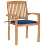 Sillas de jardín apilables 4 uds madera de teca con cojines by , Garden chairs - Ref: Foro24-3073220, Price: 418,16 €, Discou...