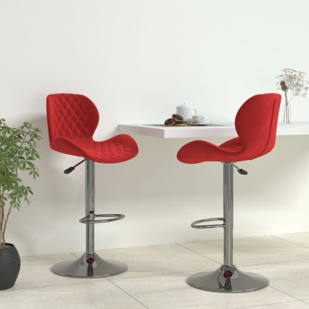 Taburetes de cocina 2 unidades terciopelo rojo tinto by , Kitchen stools - Ref: Foro24-334917, Price: 137,32 €, Discount: %