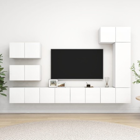 Set de muebles de salón TV 8 piezas madera de ingeniería blanco von , TV-Möbel - Ref: Foro24-3078716, Preis: 274,82 €, Rabatt: %