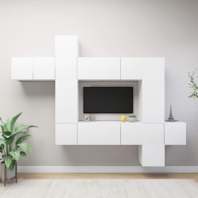 Set de muebles de salón TV 10 pzas madera de ingeniería blanco by , TV Furniture - Ref: Foro24-3078737, Price: 293,36 €, Disc...