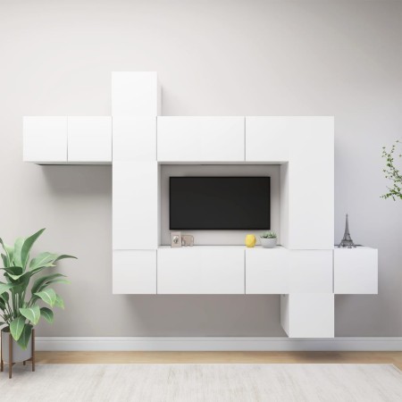 Set de muebles de salón TV 10 pzas madera de ingeniería blanco by , TV Furniture - Ref: Foro24-3078737, Price: 293,36 €, Disc...