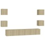 Set muebles de salón TV 7 pzas madera ingeniería roble Sonoma von , TV-Möbel - Ref: Foro24-3078976, Preis: 165,96 €, Rabatt: %