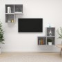 Juego de mueble para TV de 4 piezas aglomerado gris hormigón | Foro24.es | Tu tienda online para hogar, jardín y más Foro24.es