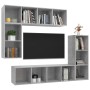 Set de muebles de TV 4 pzas madera contrachapada gris hormigón de , Muebles TV - Ref: Foro24-3079821, Precio: 200,44 €, Descu...