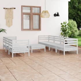 Juego de muebles de jardín 8 pzas madera maciza de pino blanco by , Garden sets - Ref: Foro24-3082513, Price: 389,72 €, Disco...