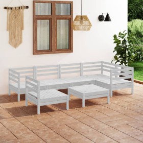 Juego de muebles de jardín 7 piezas madera maciza