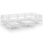 Juego de muebles de jardín 7 piezas madera maciza pino blanco | Foro24.es | Tu tienda online para hogar, jardín y más Foro24.es