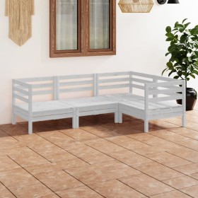 Juego de muebles de jardín 4 piezas madera maciza