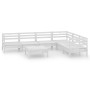 Juego de muebles de jardín 7 piezas madera maciza pino blanco | Foro24.es | Tu tienda online para hogar, jardín y más Foro24.es