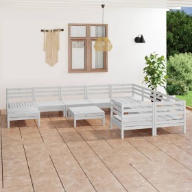 Juego de muebles de jardín 11 piezas madera