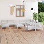 Juego de muebles de jardín 11 piezas madera maciza pino blanco de , Conjuntos de jardín - Ref: Foro24-3083300, Precio: 529,96 €