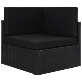 Sofá seccional de esquina de ratán sintético negro de , Sofás modulares de exterior - Ref: Foro24-49501, Precio: 220,47 €
