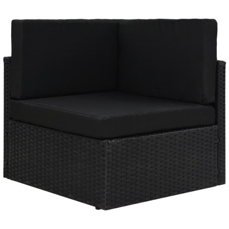 Sofá seccional de esquina de ratán sintético negro de , Sofás modulares de exterior - Ref: Foro24-49501, Precio: 220,47 €