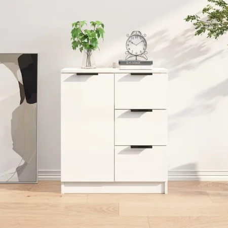 Aparador de madera contrachapada blanco brillante 60x30x70 cm de vidaXL, Aparadores - Ref: Foro24-811085, Precio: 88,04 €, De...