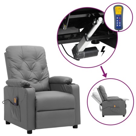 Sillón de masaje elevable cuero sintético gris | Foro24.es | Tu tienda online para hogar, jardín y más Foro24.es