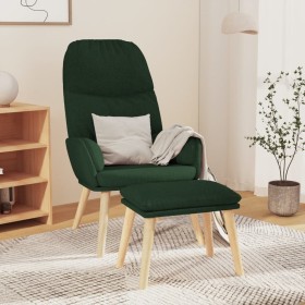 Sillón de relax con reposapiés tela verde oscuro