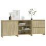 Aparador de 3 piezas madera manufacturada color roble Sonoma de , Aparadores - Ref: Foro24-3098075, Precio: 227,60 €, Descuen...