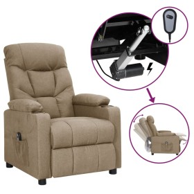 Sillón reclinable eléctrico tela gris taupé by , Armchairs - Ref: Foro24-3098823, Price: 227,09 €, Discount: %