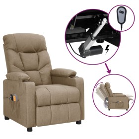 Sillón de masaje eléctrico tela gris taupé