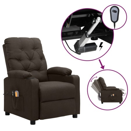 Sillón de masaje eléctrico tela marrón oscuro | Foro24.es | Tu tienda online para hogar, jardín y más Foro24.es